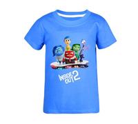 2024 Inside Out 2 Anime T-Shirt Kids Funny 100% Cotton Tee Girls Boys Printed Fancy Cartoon Tops Sweatshirt for 4-13 Years Blue