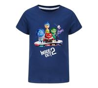 2024 Inside Out 2 Anime T-Shirt Kids Funny 100% Cotton Tee Girls Boys Printed Fancy Cartoon Tops Sweatshirt for 4-13 Years Navy