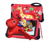 2024 Kids Tablet for 3-7, 7" Android 13 Tablet for Kids, 4GB+32GB(512GB TF), Parental Control, Eye Protection Screen, 1024x600 Resolution Toddler Tablets with iWawa Pre-Installed for Boys Girls - Red