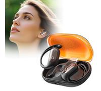 2024 Latest 3D Surround Sound Open Ows Headset, Running Fitness Ear Wireless Hanging Headphones Fit Earbuds That Don't Fall Out, Out of Back Headset (Black) (Orange, 8.5x5.6cm)