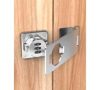 2024 Latest keyless Cabinet Lock, Safe and Convenient Password hasp Lock,Automatic CNC Integrated molding, it can Also be Cabinet Door Locks, barn Door Lock(4.5inch Silve) Sliding Window Locks 1PC