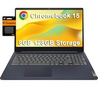 2024 Lenovo Chromebook 15 (15.6" FHD, 8GB RAM, 128GB Storage (64GB eMMC + 64GB SD Card), 2TB Cloud Storage, Intel Celeron), Home & Student Laptop, Webcam, 10-Hr Long Battery Life, Wi-Fi 6, Chrome OS