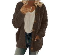 2024 Lightweight Cardigans For Women Uk Antumn Winter Ladies Open Front Solid Colour Womens Cardigan Long Sleeve Button With Pockets Women's Long Cardigans Chunky Knit Casual Cardigan Sweaters