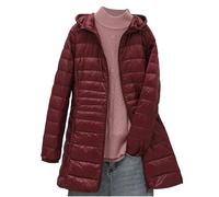 2024 Lightweight Down Jacket Women Medium Length Ladies Jackets Women Winter Down Jacket Long Sleeve Removable Womens Winter Coats Plus Size Slim Women Zipper Hooded Jacket Cotton Clothing