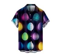 2024 Long Sleeve Shirts Casual Fit Formal Xmas Top Men's St. Day ShirtsShort Sleeve Casual Button Down Beach Flower Shirt and Shorts Suits Mens Top Dress Shirts for Men Adult (Dark Blue, XXXL)