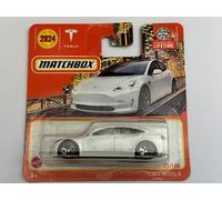 2024 Matchbox Tesla Model 3 Metallic White 53/100 (Short Card) HVN50