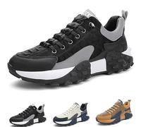 2024 Men's Comfort Orthopaedic Sneakers, Slip-On Orthopaedic Shoes, 2024 Perfect Walking Shoes for Relieving Foot Pain Softsfeel for Men, Black, 10.5 UK