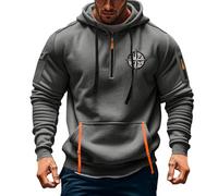 2024 Mens Hoodies 1/4 Zip Up Hooded Hip Pop Sweatshirt Long Sleeve Hoodie Fleece Pullover Plain Hoody Drawstring Casual Tops with Pockets Soft Comfy Top(A17 Dark Gray,5XL)