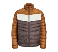 JACK & JONES Mens Puffer Jacket 100% Nylon Quilted Padded Windproof Outdoor Jacket for Men, Asphalt Colour, Size- S