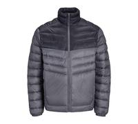 JACK & JONES Mens Puffer Jacket 100% Nylon Quilted Padded Windproof Outdoor Jacket for Men, Asphalt Colour, Size- S