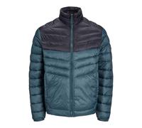 JACK & JONES Mens Puffer Jacket 100% Nylon Quilted Padded Windproof Outdoor Jacket for Men, Asphalt Colour, Size- S