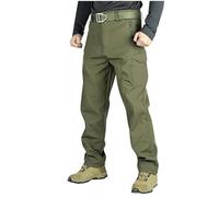 2024 Men's Padded Warm Work Pants Cargo Trousers Handsome Solid Color Multi-Pocket Loose Outdoor Pants Cotton casualCamping Hiking Workwear Straight Leg Casual Formal Work Autumn Winter UK Army Green