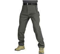 2024 Men's Padded Warm Work Pants Cargo Trousers Handsome Solid Color Multi-Pocket Loose Outdoor Pants Cotton casualCamping Hiking Workwear Straight Leg Casual Formal Work Autumn Winter UK Dark Gray