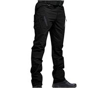 2024 Men's Trousers Quick Dry Pants Durable Wrinkle Resistance Running Waterproof Rain Overtrousers Outdoors Jogging Camping Hiking Sports Double Pockets Training Elastic Autumn Winter UK Black