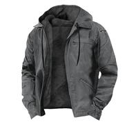 2024 Men's Winter Fleece Jackets Heavy Thick Sherpa Lined Hoodies Warm Coat Sweatshirt Military Bomber Lumberjack Work Utility Outerwear Cardigan Pullover(A02 Gray,L)