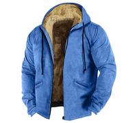 2024 Men's Winter Fleece Jackets Heavy Thick Sherpa Lined Hoodies Warm Coat Sweatshirt Military Bomber Lumberjack Work Utility Outerwear Cardigan Pullover(A01 Blue,XL)