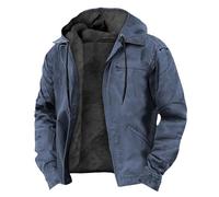 2024 Men's Winter Fleece Jackets Heavy Thick Sherpa Lined Hoodies Warm Coat Sweatshirt Military Bomber Lumberjack Work Utility Outerwear Cardigan Pullover(A02 Blue,5XL)