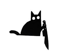 2024 Metal Adorable Cat Door Topper, Halloween Cat Door Corner Topper, Halloween Cat Door Corner Topper, Hanging Decorative Wall Vintage Holiday Spooky Decoration Ornament-Knife Cat