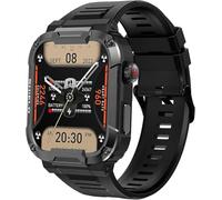 2024 MK66 Smart Watch Men Large Battery Music Playback Fitness Tracker IP68 Waterproof Bluetooth Call Sports Smart Watch,Black