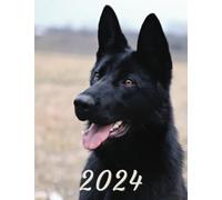 2024: Monthly Calendar Planner with Black German Shepherd Dog