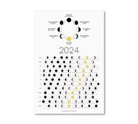 2024 Moon Phase Calendar (SHIPS FLAT) - Hangable Light Lunar Wall Poster - Great as a Unique Gift, Moon Tracking, Wall Décor & Art, Astrology Decorations - A Celestial Calendar - by Thankful Greetings