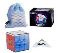 2024 MoYu WeiLong WRM V10 3x3x3 20 Ball Core Spring Magic Cloth Version 3x3 55.5mm Speed Magic Puzzle Cube Stickerless MY8295 with Cube Stand and bag
