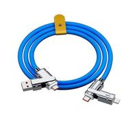 2024 New 180° Rotating Fast Charge Elbow Data Cable With Light,120W Elbow Super Fast Charge 6A Data Cable,Universal Zinc Alloy Fast Charge Multi USB C Cable (Blue, 1m)