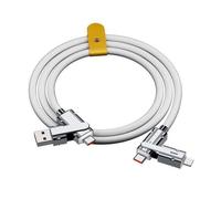 2024 New 180° Rotating Fast Charge Elbow Data Cable With Light,120W Elbow Super Fast Charge 6A Data Cable,Universal Zinc Alloy Fast Charge Multi USB C Cable (White, 1m)