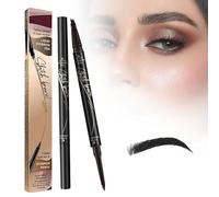 2024 New 2 in 1 Magic 4-Tip Eyebrow Pencil, 3D Waterproof Microblading Eyebrow Pencil Contouring Pen, Natural Long-Lasting Fine Stroke Microblading Eyebrow Pencil (Black)