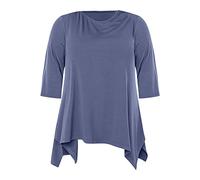 2024 New 3/4 Sleeve Plus Size Tops for Women UK Crewneck Mid-Sleeve Maternity Loose Tunic Top Blouse Solid Color T-Shirts Clothes Swing Top Fitting Clothing T Shirts Daily Essentials Pullover Sales