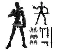 2024 New Assembly Completed-T13 Action Figure,Dummy 13 Action Figure Set,3D Printed Multi-Jointed Action Figures,Nova 13 Action Figure,for Collectors Desktop Decorations (Black-(Assembly Completed))