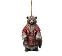 2024 New Cute Polar Bear Christmas Scene Decoration Hanging House for Gift Pendant Ornaments Personality Tree Indoor Rear View