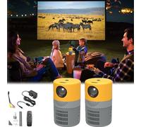 2024 New Cylinder Projector, Cylinder Tv Projector, Cylinder Mini Projector with Wifi, 4k Projector Cylinder Ultra HD Projector, Portable Cylander Tv Projector for Phone/Tv/Laptop (2pcs,Yellow)