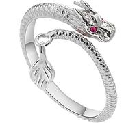 2024 New Dragon's Tail Qiankun Lucky Ring, Dragon Hand Ring, Adjustable Open Ring For Women and Men, Bring Good Luck and Prosperity (Silver)