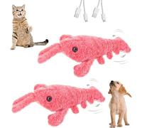 2024 New Floppy Lobster Interactive Dog Toy, Funny Interactive Dog Plush Dog Toy, Jumping Moving Dog Toys for Medium Dogs, Calming Pet Toys Sturdy Puppy Chew Toys for Teething (Pink-2PCS)
