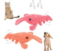 2024 New Floppy Lobster Interactive Dog Toy, Funny Interactive Dog Plush Dog Toy, Jumping Moving Dog Toys for Medium Dogs, Calming Pet Toys Sturdy Puppy Chew Toys for Teething (Pink+Orange)
