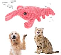 2024 New Floppy Lobster Interactive Dog Toy, Funny Interactive Dog Plush Dog Toy, Jumping Moving Dog Toys for Medium Dogs, Calming Pet Toys Sturdy Puppy Chew Toys for Teething (Pink)