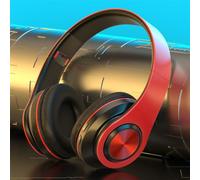 2024 New Foldable Wireless Bluetooth Headphones,5.1 Bluetooth Headset Noise Cancellation Subwoofer Headphones,Lightweight Bluetooth Headsets for Mobile Computer Game Sports Music Play (Red Black)