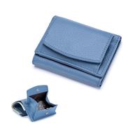 2024 New Genuine Leather RFID Blocking Card Holder Organizer Pocket Mini Wallet, Unisex Anti-Credit Card Fraud Folding Mini Wallet, I, Minimalist