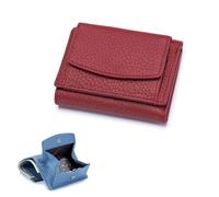 2024 New Genuine Leather RFID Blocking Card Holder Organizer Pocket Mini Wallet, Unisex Anti-Credit Card Fraud Folding Mini Wallet, D, Minimalist