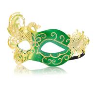 2024 New Green Masquerade Mask for Women-Butterfly Mardi Gras Women- Peacock Metal Filigree Lady Venetian Mask-Perfect Halloween Parties, Costume Party, Carnivals, Wedding, Green and Gold