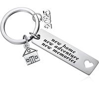 2024 New Home New Adventures New Memories Keychain Housewarming Gift for New Homeowners New House Keyring Moving In Together First Home Key Chain, 1 Pcak, Medium