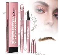 2024 New Magic Eyebrow Microblading Pen, 4-Tipped 3D Waterproof Microblading Eyebrow Pencil Contouring Pen, Natural Long-Lasting Fine Stroke (1# Light Brown)