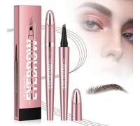 2024 New Magic Eyebrow Microblading Pen, 4-Tipped 3D Waterproof Microblading Eyebrow Pencil Contouring Pen, Natural Long-Lasting Fine Stroke (2# Dark Brown)