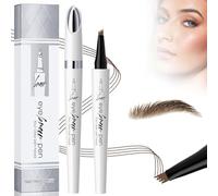 2024 New Magic Waterproof Eyebrow Pencil, 3D Micro Eye-brow Pencil with 4 Fork Tip Applicator, Effortlessly creates natural-looking brows (Dark Brown)