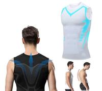 2024 New Menionic Posture Corrector Vest, Ionic Shaping Vest for Men (White,Large)