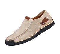 2024 New Men's Casual Shoes Korean Version of The Breathable of Handmade Large Size Soybean Leather Shoes Casual Dress Shoe for Men Wide Beige