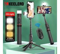 2024 NEW Portable Wireless Bluetooth Phone Telescopic Selfie Stick Tripod With Fill Light for Huawei iPhone 13 Android Xiaomi Option 2
