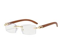 2024 New Rimless Sunglasses For Men Rectangle Vintage Sun Glasses Women Retro Square Fashion Glasses Shades(Color:White)