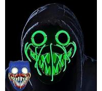 2024 New Scary LED Halloween Light Up Cosplay Mask - Poppy-Play-time Purge LED Rave Face Mask for Kids and Adults - Party, Festival, Holiday Celebration Performances & Birthday Gift